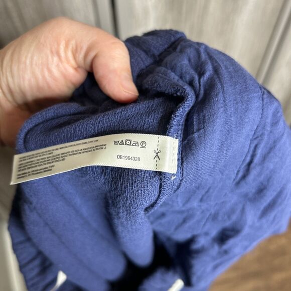 Free People Kayden Barrel Pants Size S Harem Wide Leg Cotton Gypsy Blue - Picture 9 of 10